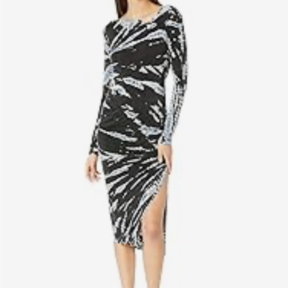 Young Fabulous & Broke Black and White Long Sleeve Dress